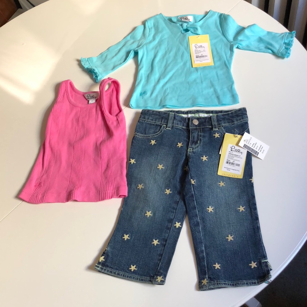 Lilly Pulitzer shirt NWT, jeans NWT and tank top